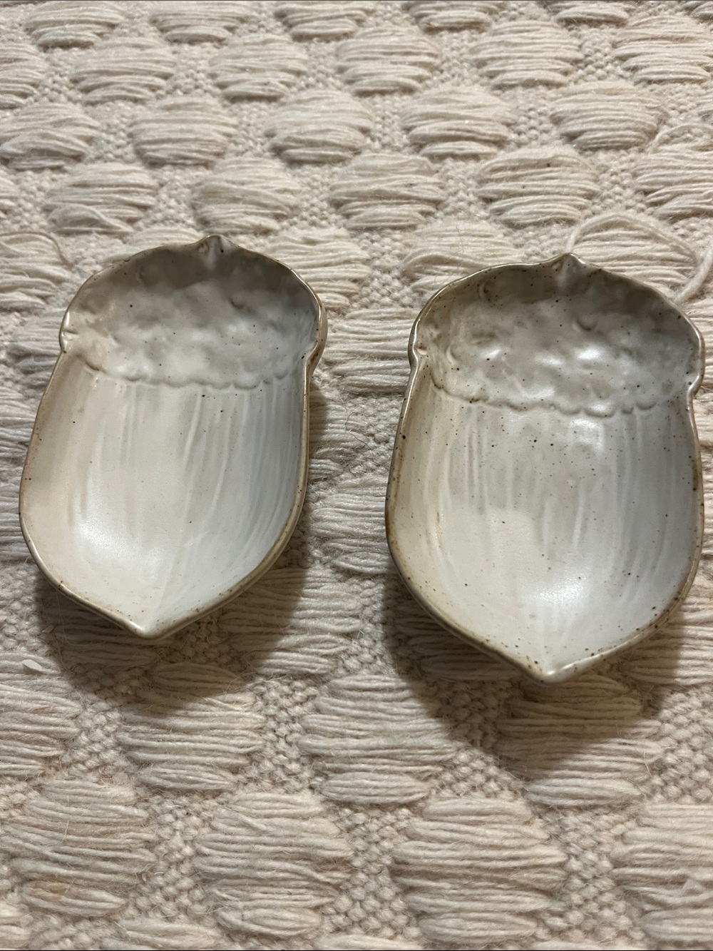 NWT Creative Co-Op Ceramic Acorn bowls in Cream